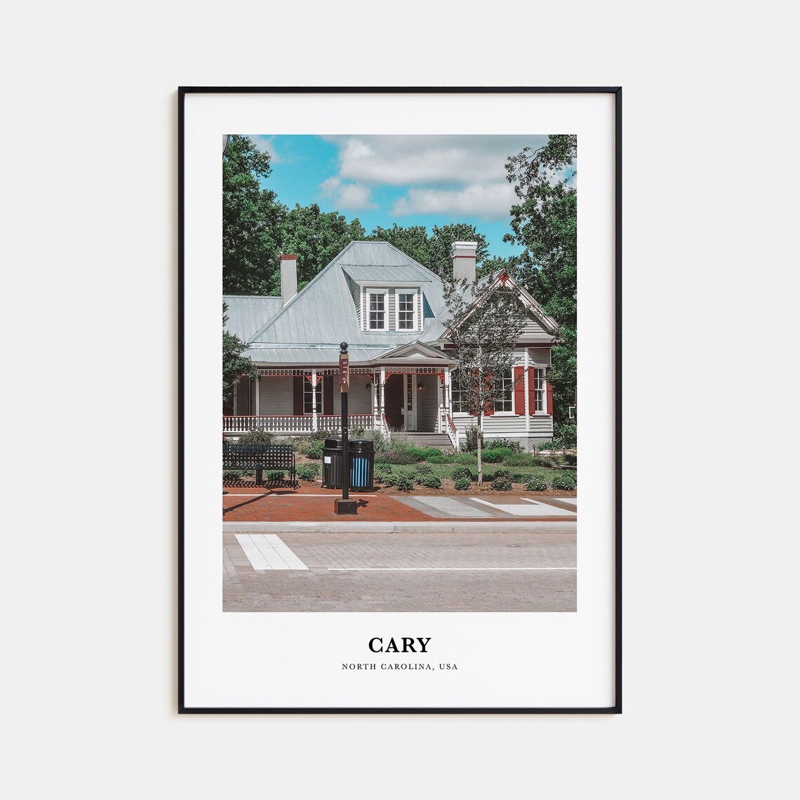 Cary North Carolina USA Historic Tin Roof Porch House Photo Poster