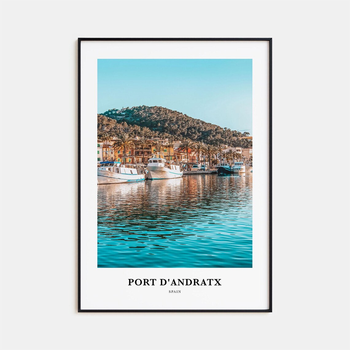 Port Dandratx Travel Poster, Spain Place Map