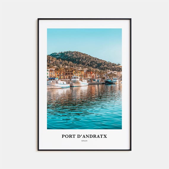 Port Dandratx Travel Poster, Spain Place Map