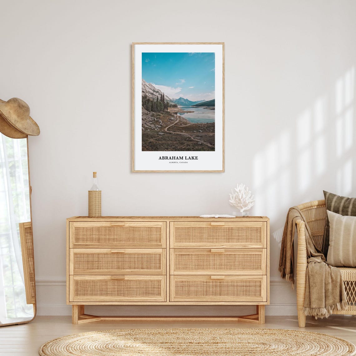 Abraham Lake Alberta Mountain Shoreline Photography Travel Poster - Image 2