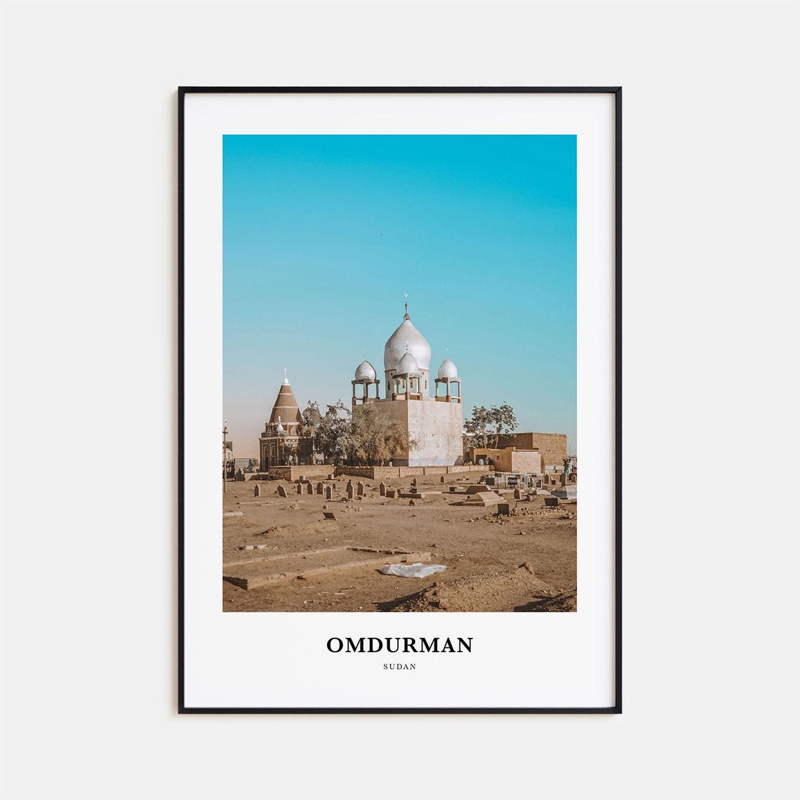Omdurman Sudan White Domed Mosque Desert Photo Travel Wall Poster