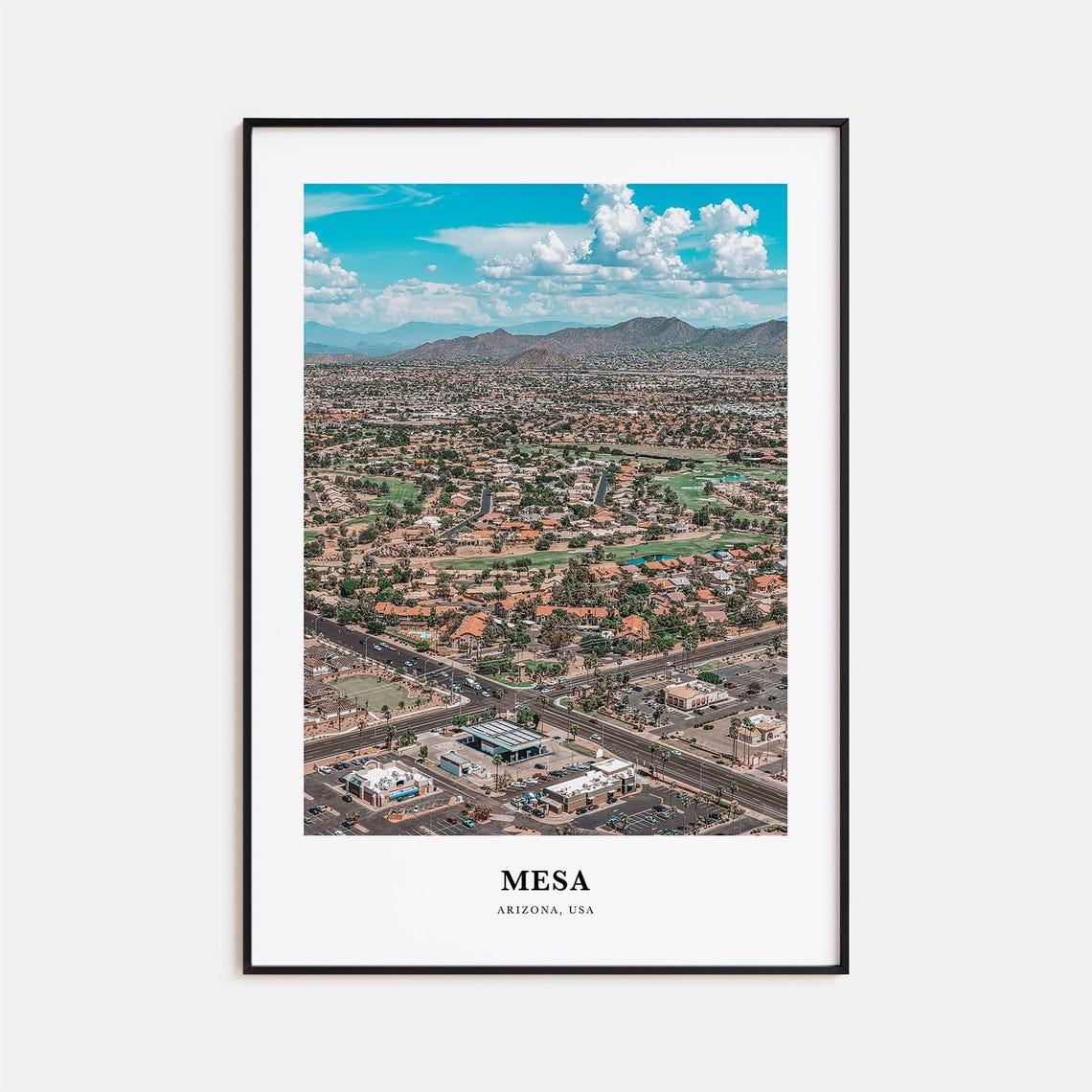 Mesa Arizona Desert City Aerial View Mountains Suburb Poster