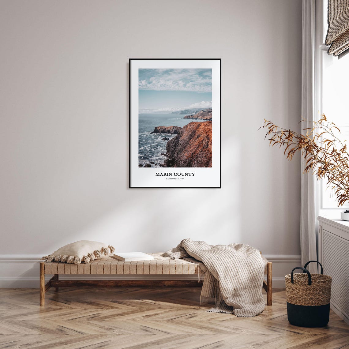 Marin County California Rocky Coast Ocean Cliffs Travel Poster - Image 3