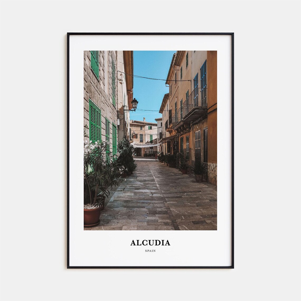 Alcudia Spain Stone Alley Old Town Photography Travel Poster