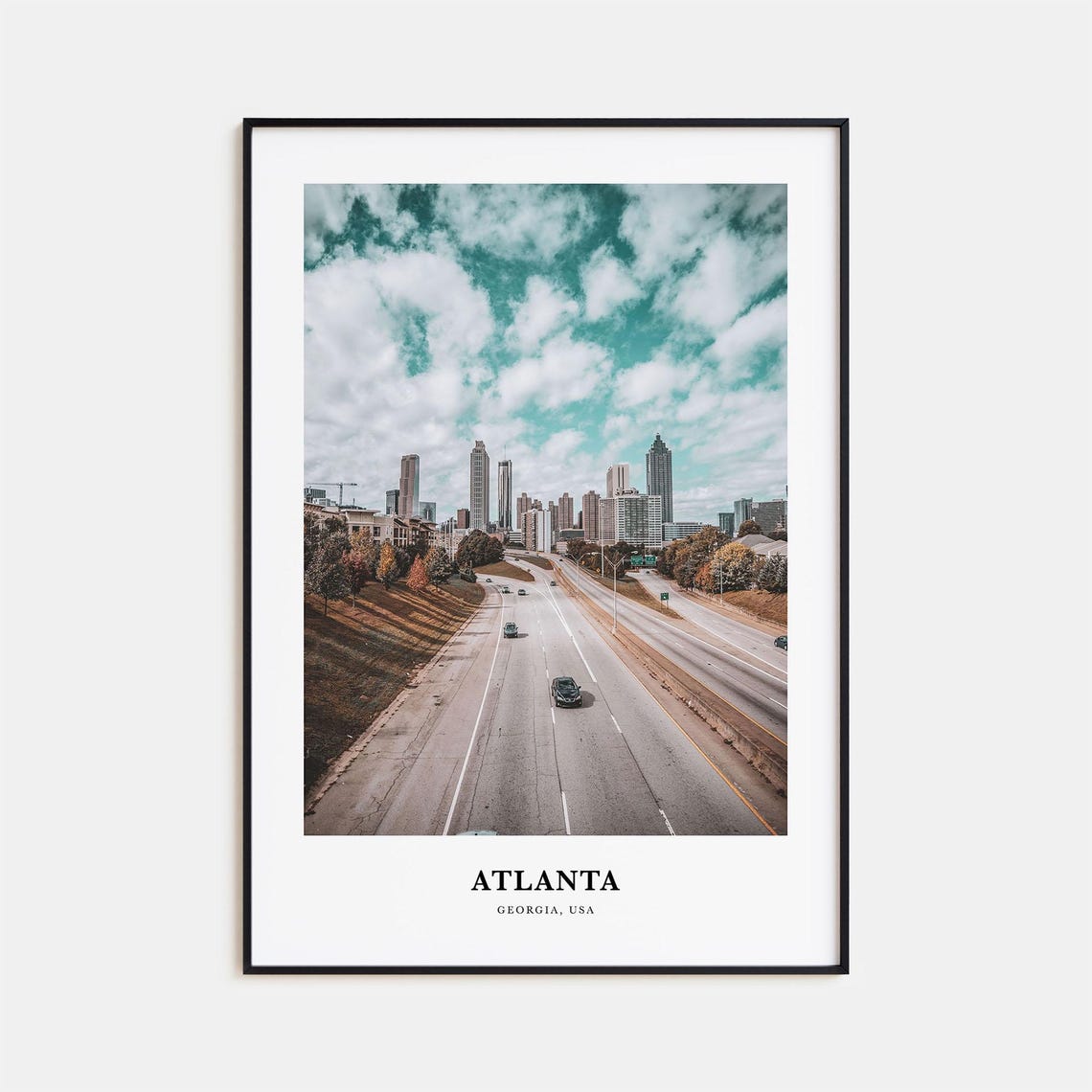 Atlanta Print No 1 Atlanta Photo Poster Atlanta Travel Wall Art Atlanta Map Print Atlanta Photography Atlanta Wall Dcor Georgia Usa