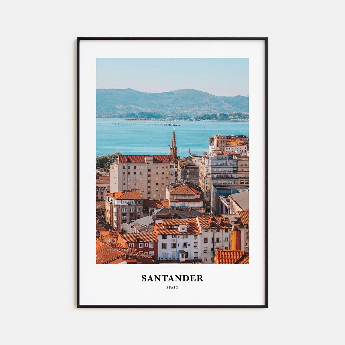 Santander Spain Bay Rooftops Coastal City Bright Photography Print