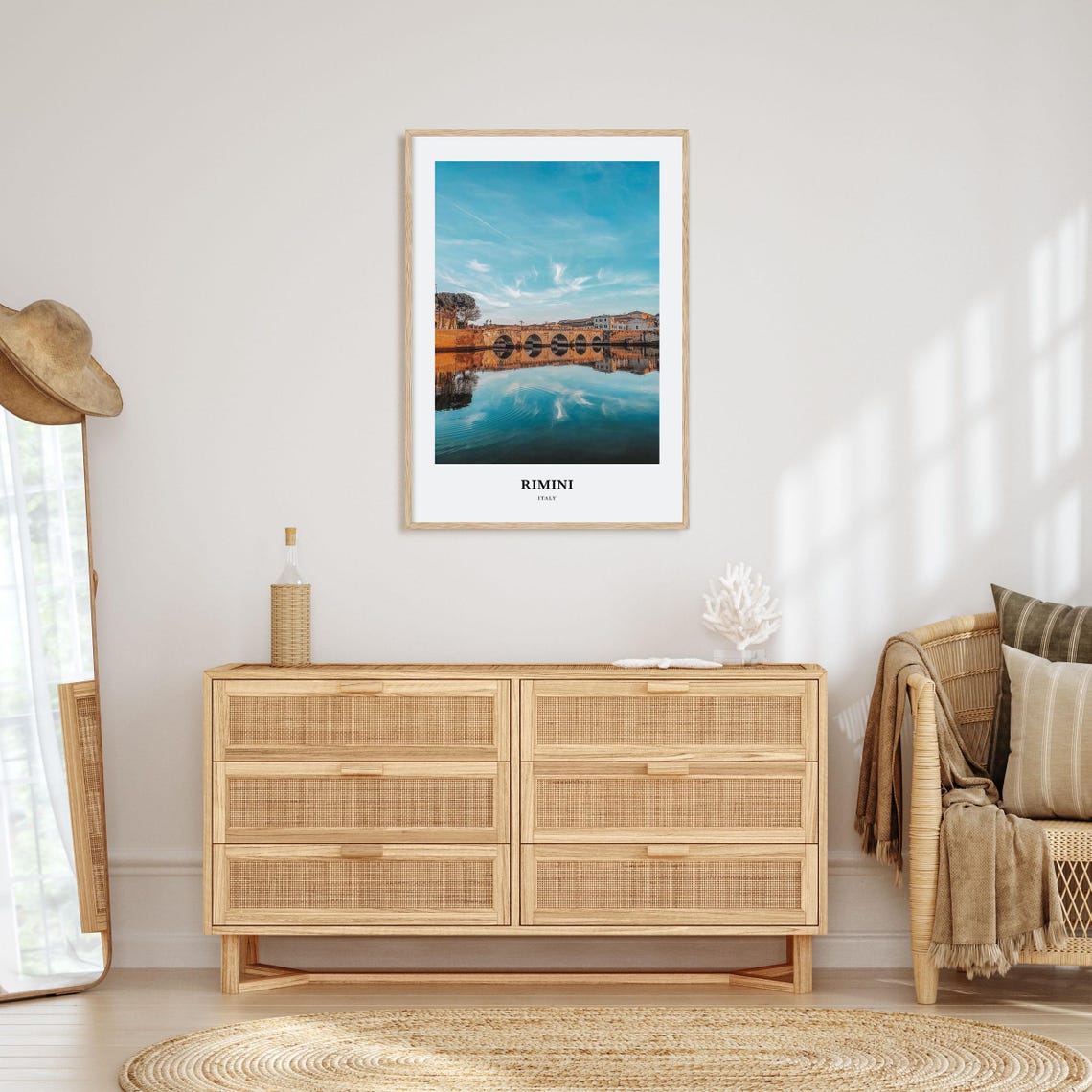Rimini Italy Ponte di Tiberio Roman Bridge Reflection Photo Poster - Image 2