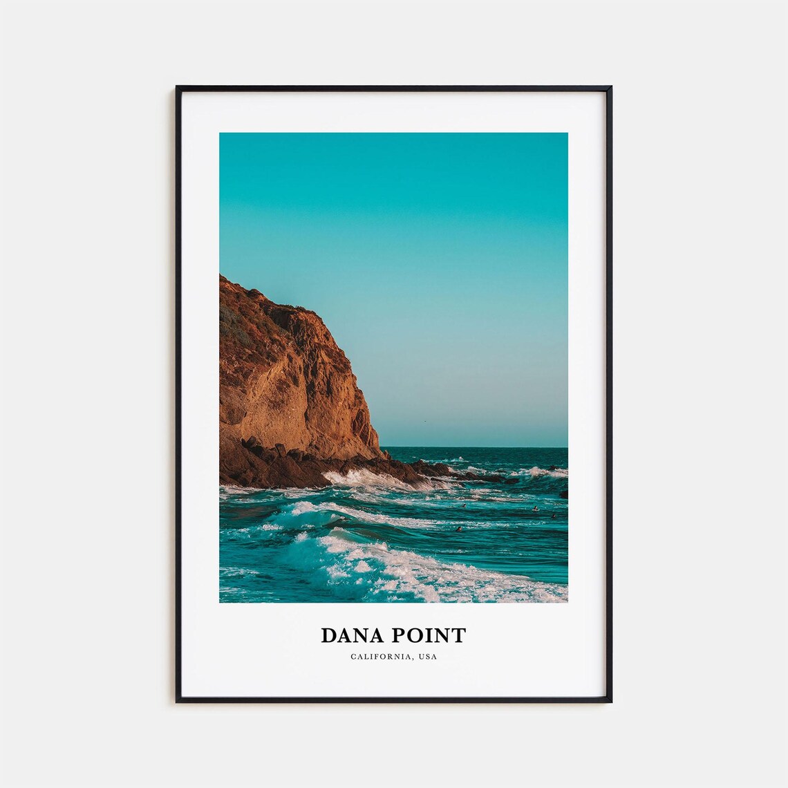 Dana Point California Cliff Surf Turquoise Ocean Photography Poster
