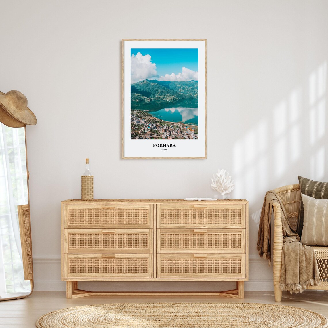 Pokhara Travel Poster, Nepal Map Wall Art - Image 2