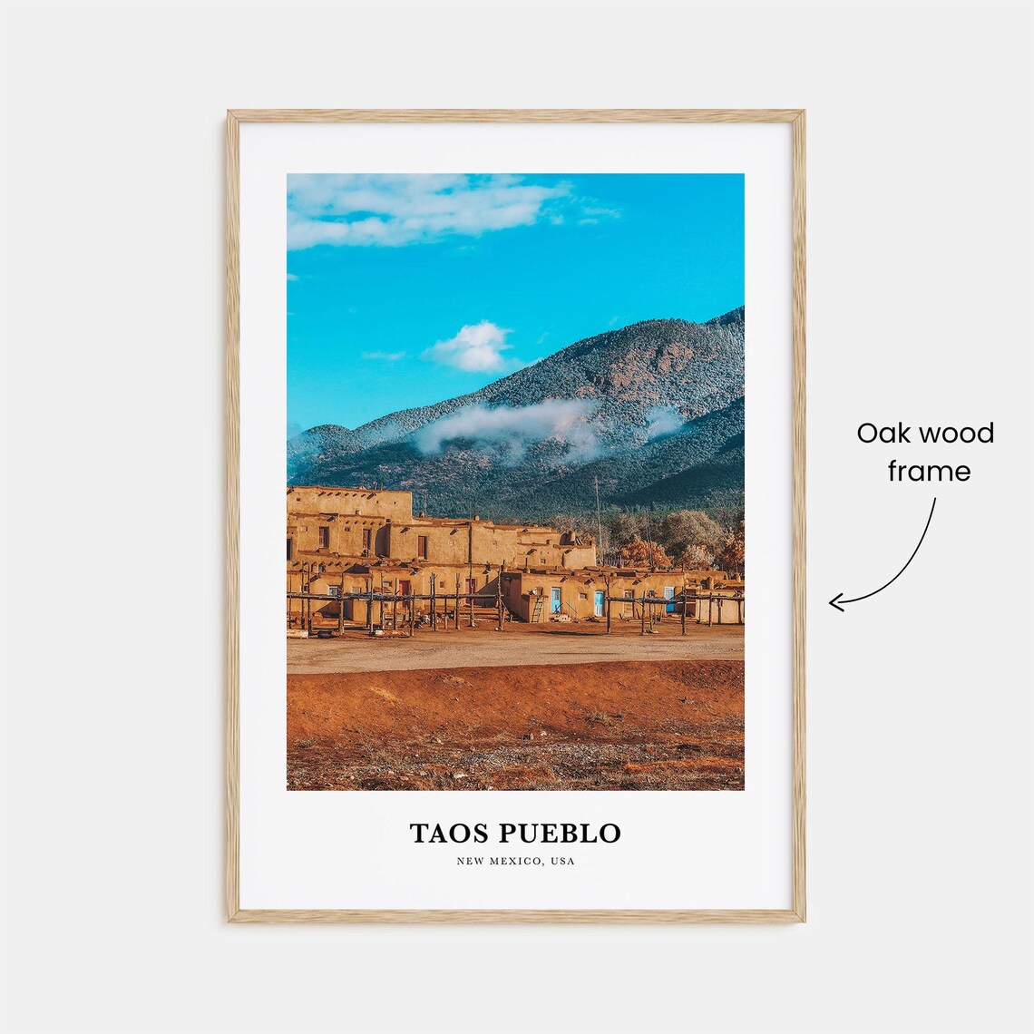 Taos Pueblo Travel Poster, New Mexico Wall Art - Image 3