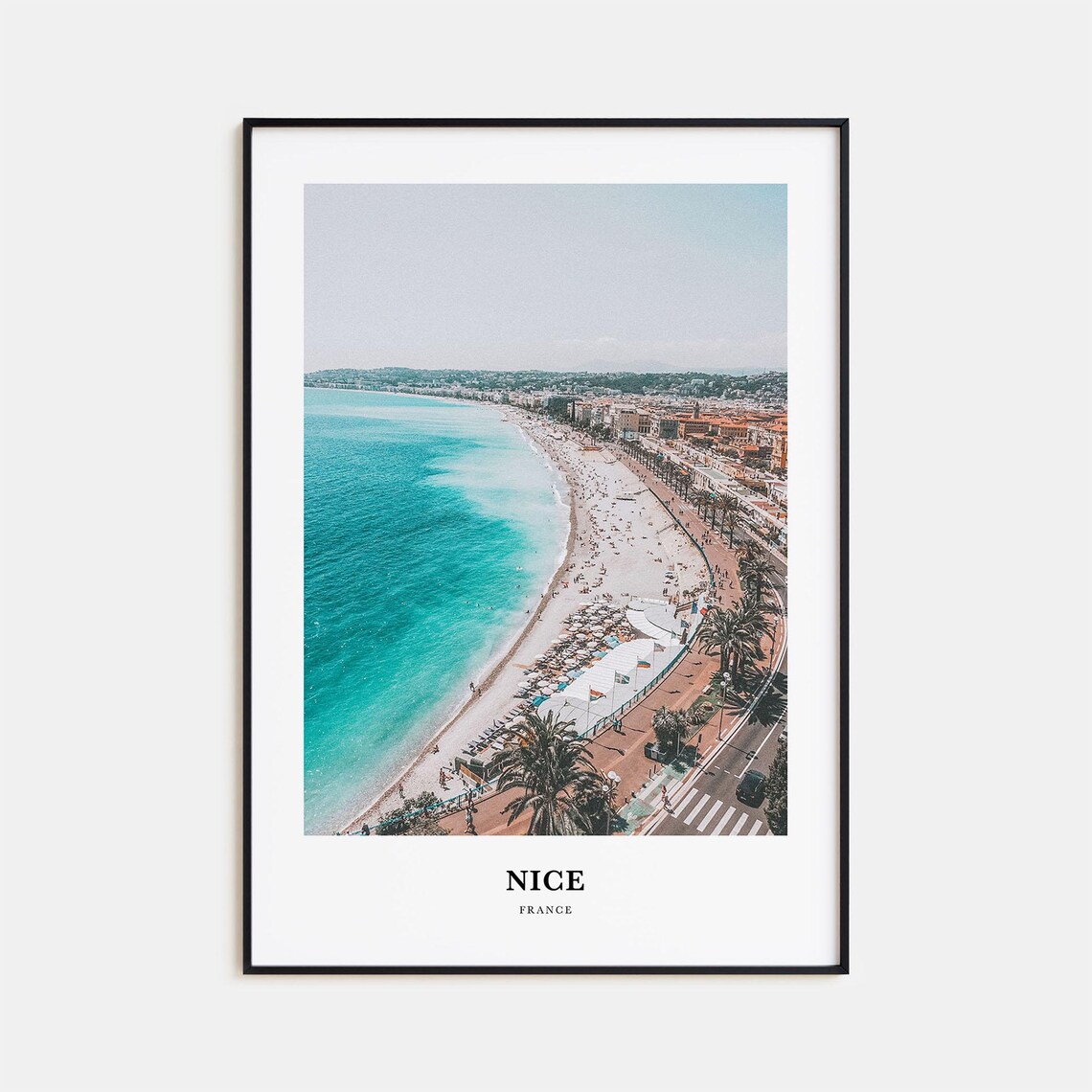 Nice Beachfront Aerial View French Riviera Photo Travel Poster