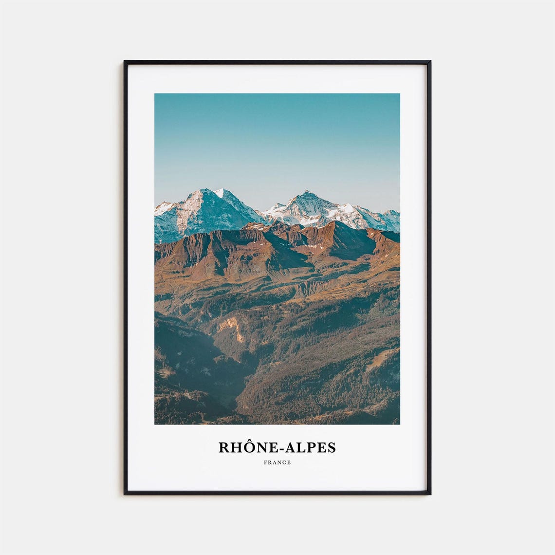 Rhone Alpes France Snow Capped Alpine Peaks Mountain View Poster