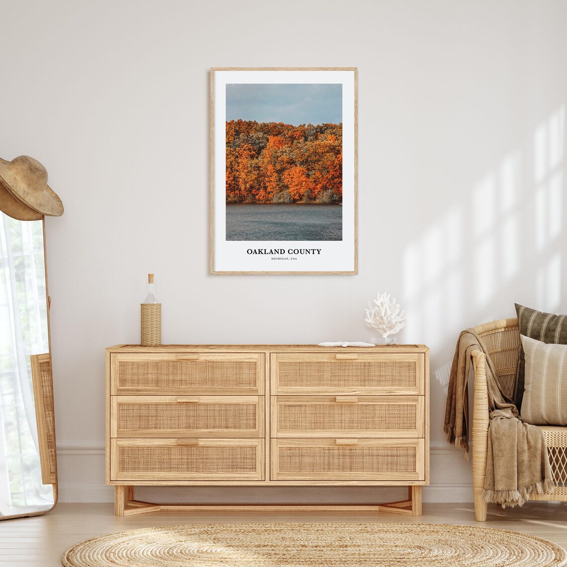 Oakland County Michigan USA Fall Foliage Lake Photo Travel Poster - Image 2