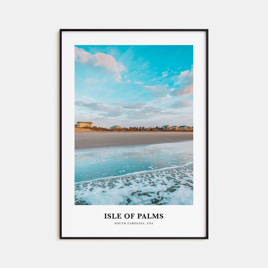 Isle Of Palms Travel Poster, South Carolina Map
