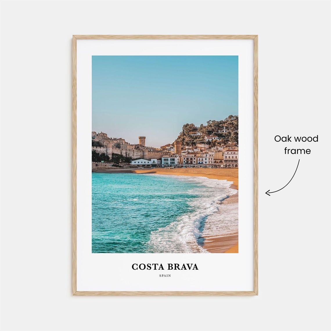 Costa Brava Spain Beach With Old Town And Castle Walls Poster - Image 3