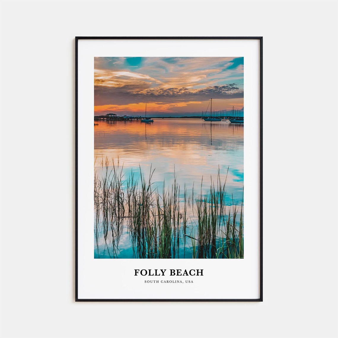 Folly Beach Print Folly Beach Photo Poster Folly Beach Travel Wall Art Folly Beach Map Folly Beach Photography South Carolina Usa