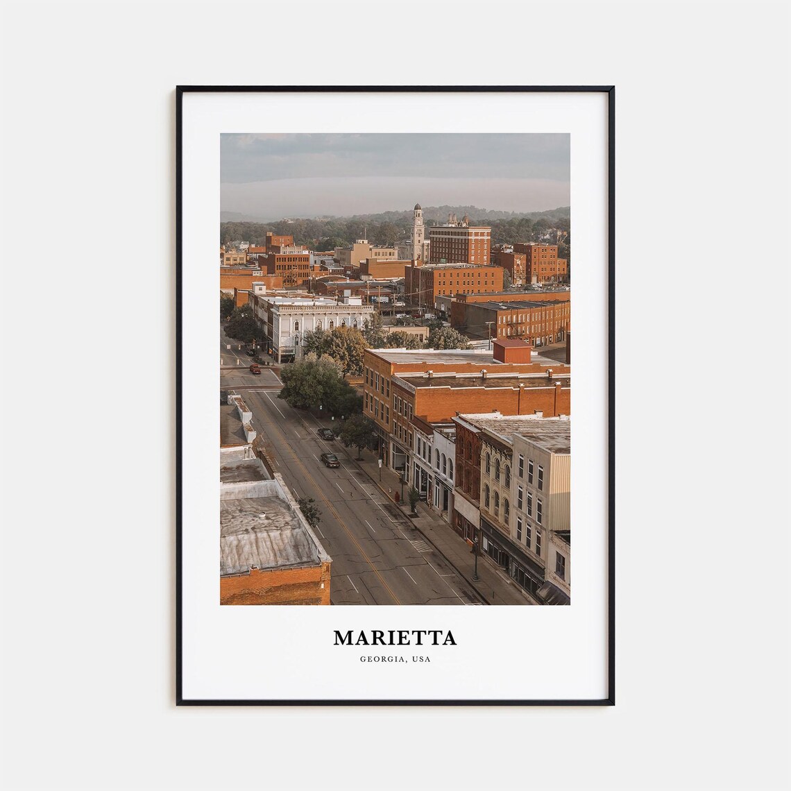Marietta Georgia Historic Downtown Street Southern Small Town Poster
