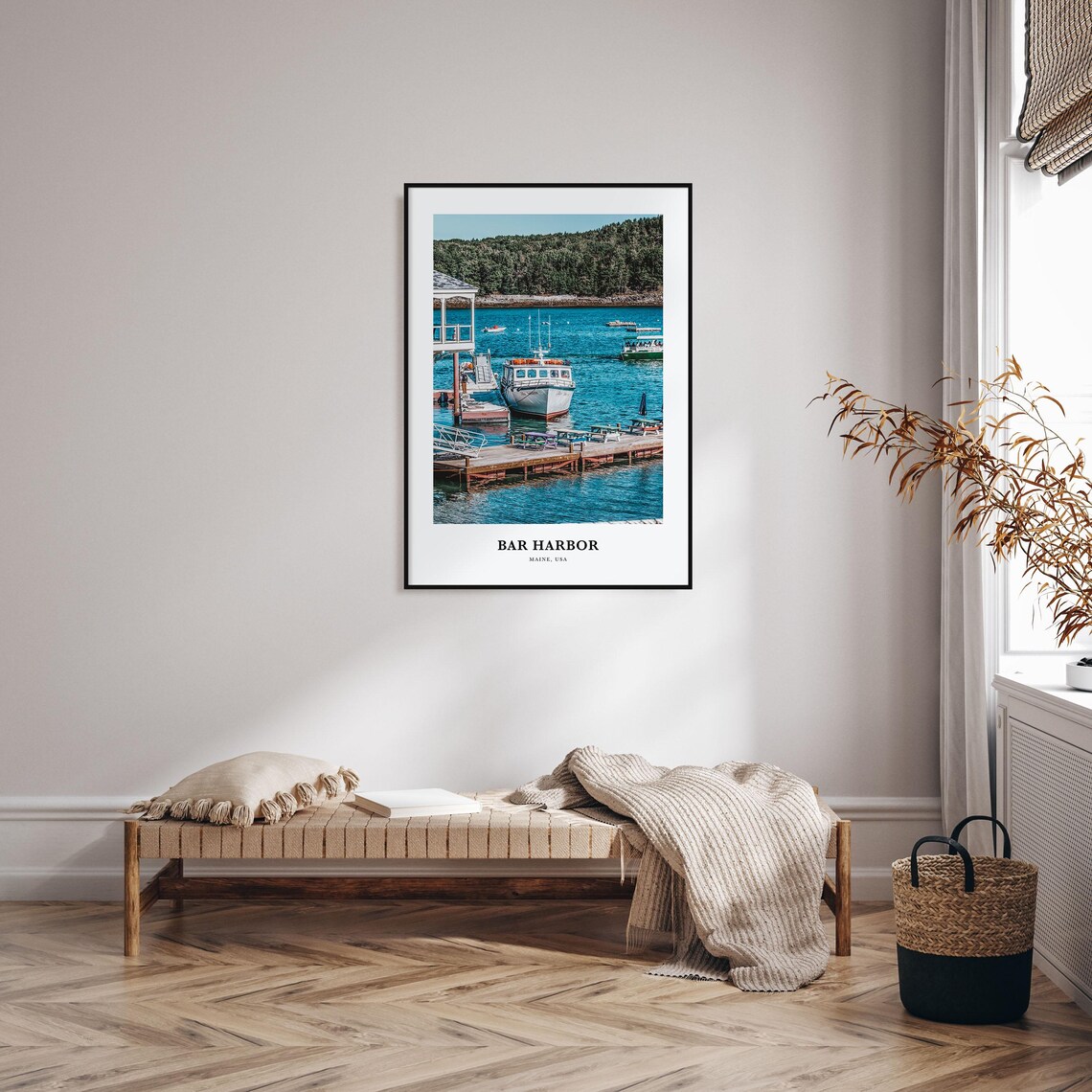 Bar Harbor Maine Harbor Boats Photography Travel Poster Coastal - Image 3