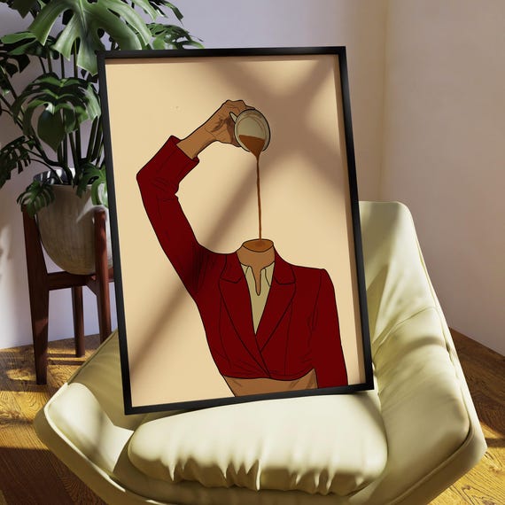 Funky Coffee Bar Poster Retro Espresso Kitchen Print Lover Gift