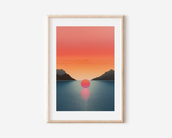 Hawaiian Sunrise Art Print On Thick Matte Paper Sunrise Wall Art Sunrise Art Gift Hawaiian Gift Ideas