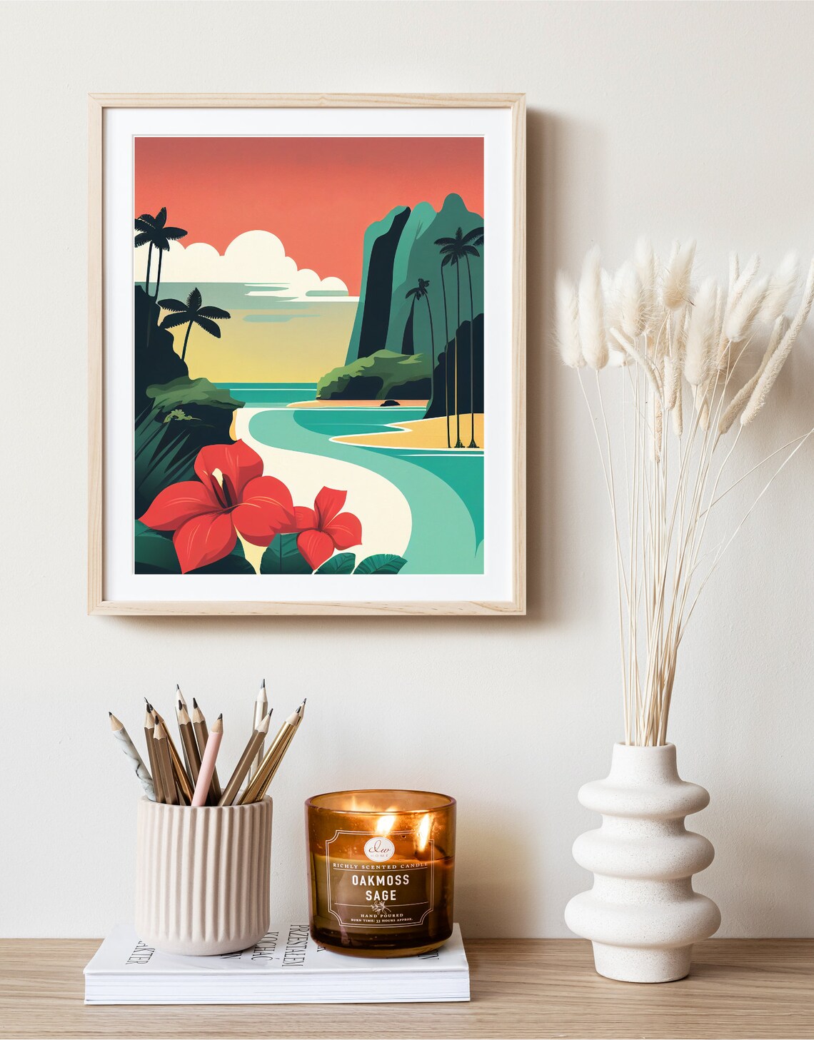 Hawaii Minimalist Boho Travel Poster, Island Art - Image 3