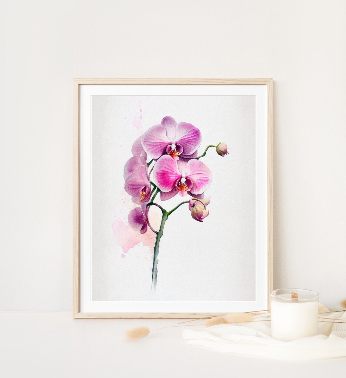 Orchid Watercolor Hawaii Art Print, Boho Minimalist - Image 3