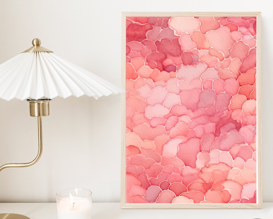 Coral Pattern Watercolor Art Print Coastal Decor Nautical Wall Decor Modern Sea Life Illustration - Image 2