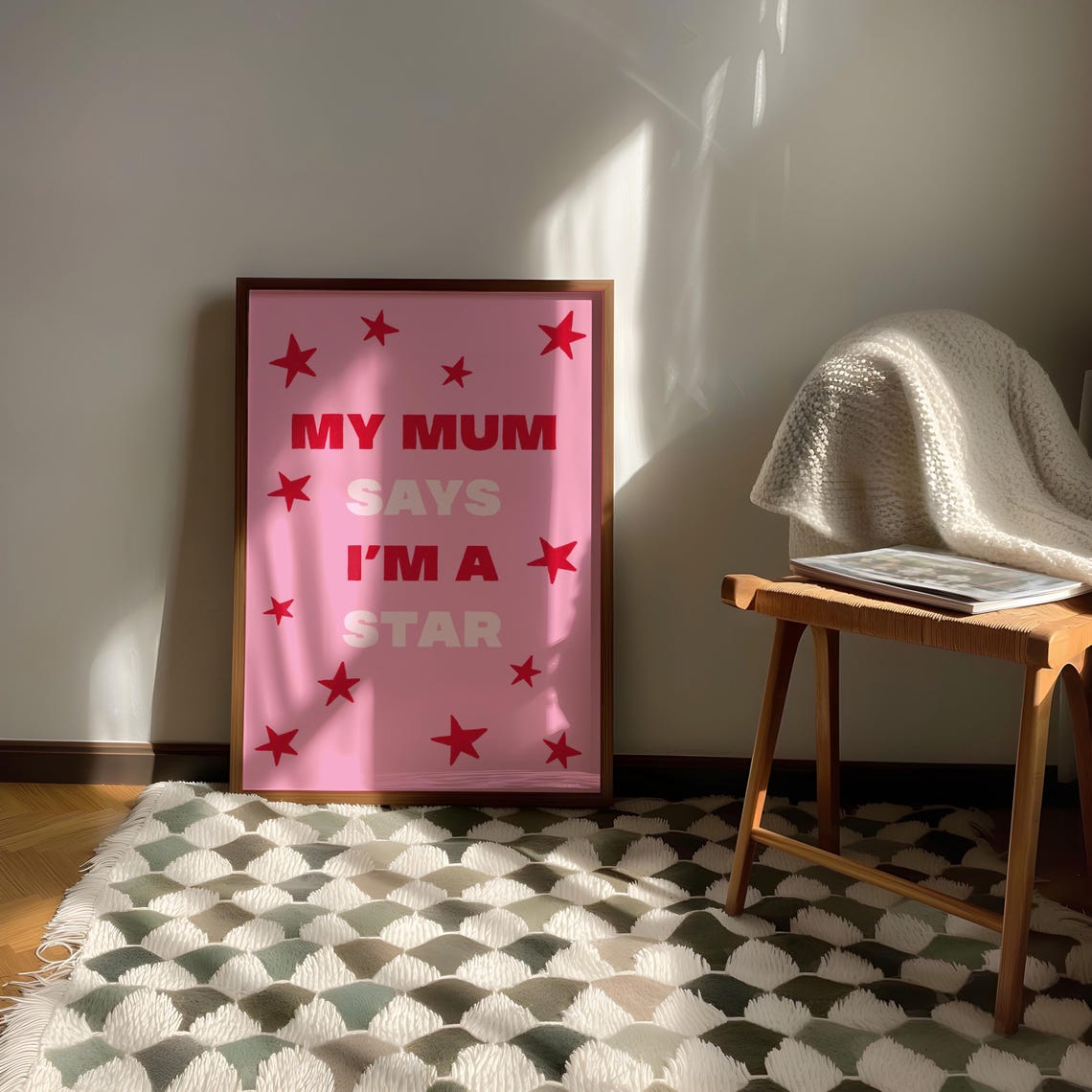 My Mum Says I'm A Star Pink Starry Confidence Boosting Quote Poster - Image 2