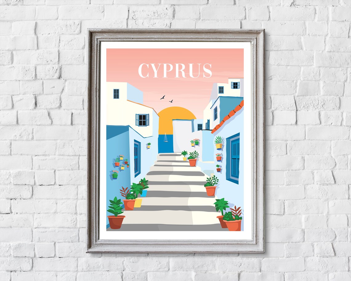 Cyprus Retro Travel Poster, Vintage Island Print - Image 2