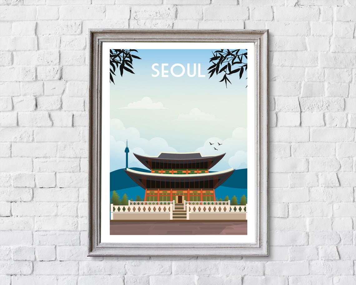 Seoul Travel Print Seoul Travel Poster Seoul Poster South Korea Travel Poster South Korea Poster Seoul Print South Korea Travel Print - Image 2