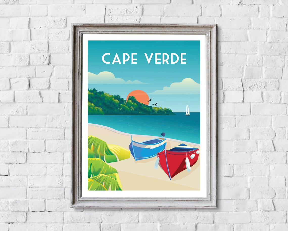 Cape Verde Retro Travel Poster, Portugal Art Print - Image 2