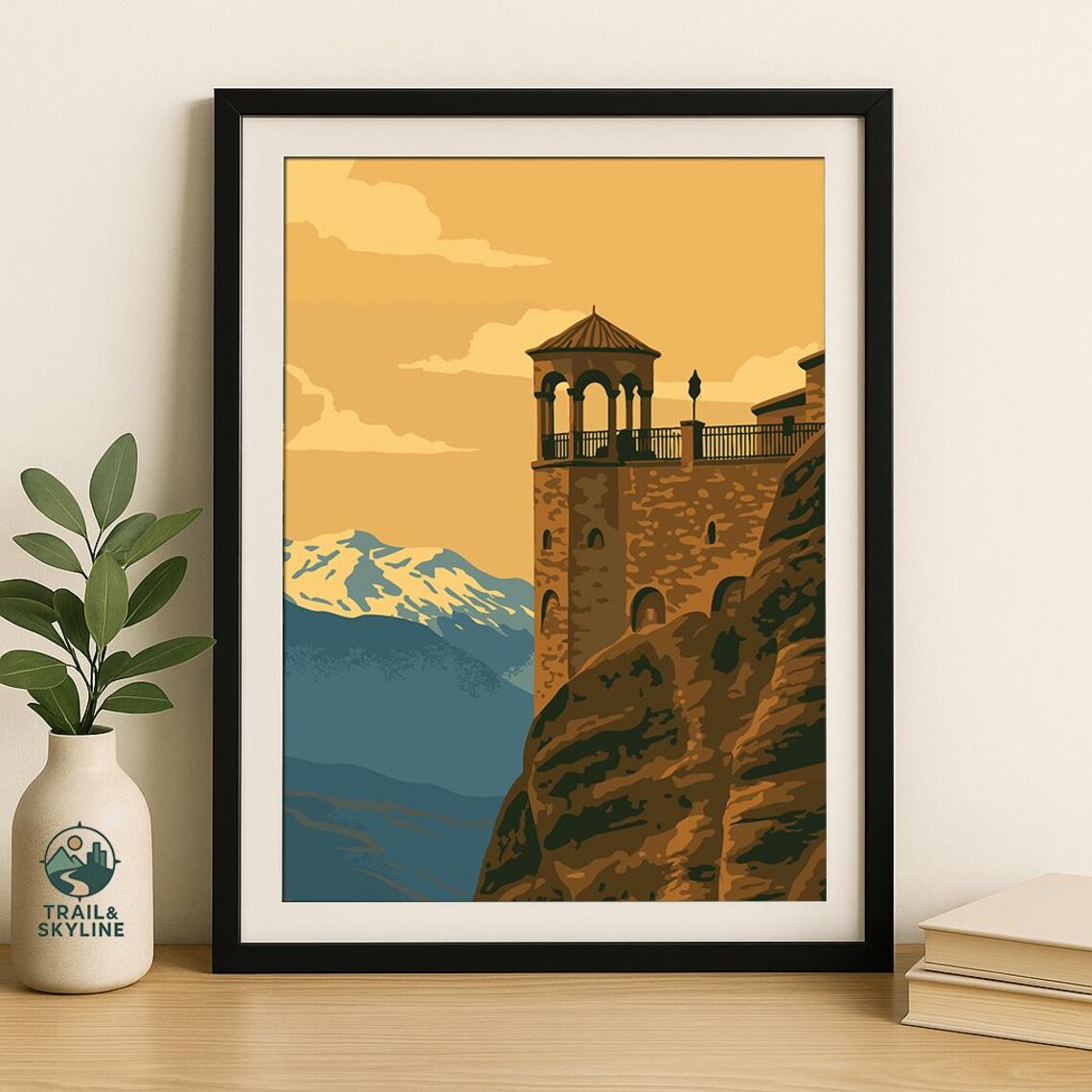 Meteora Greece, Varlaam Monastery Travel Poster