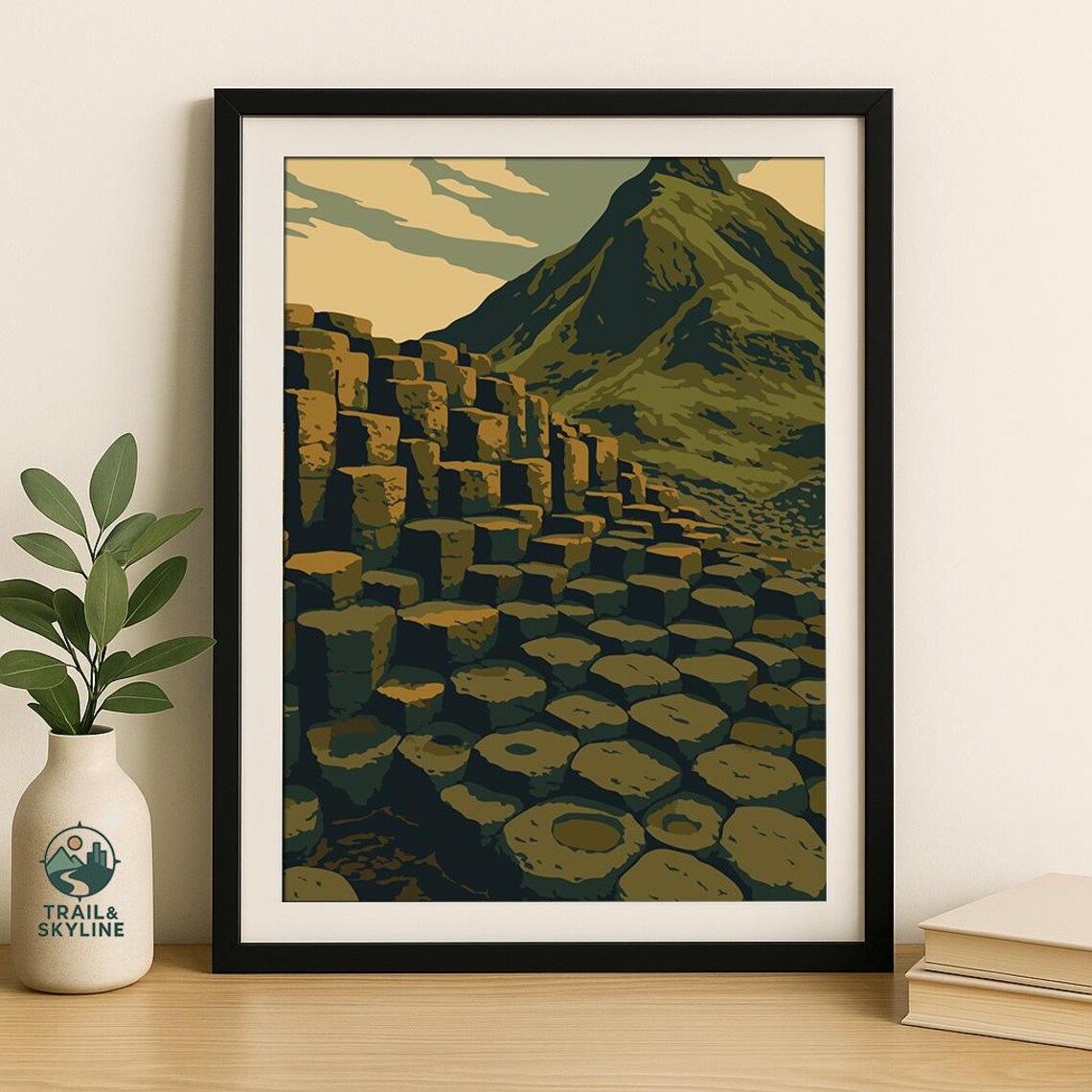 Giants Causeway Northern Ireland Basalt Columns Coast Travel Poster