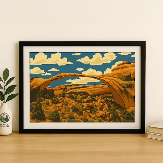 Arches National Park Utah Desert Sandstone Arch Vintage Travel Poster