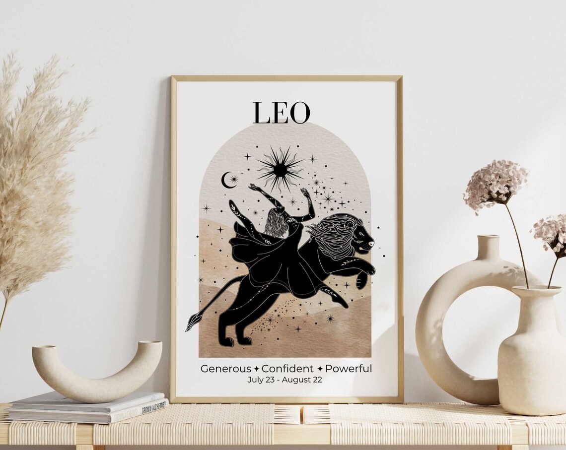 Leo Zodiac Goddess Art Print, Celestial Decor - Image 3
