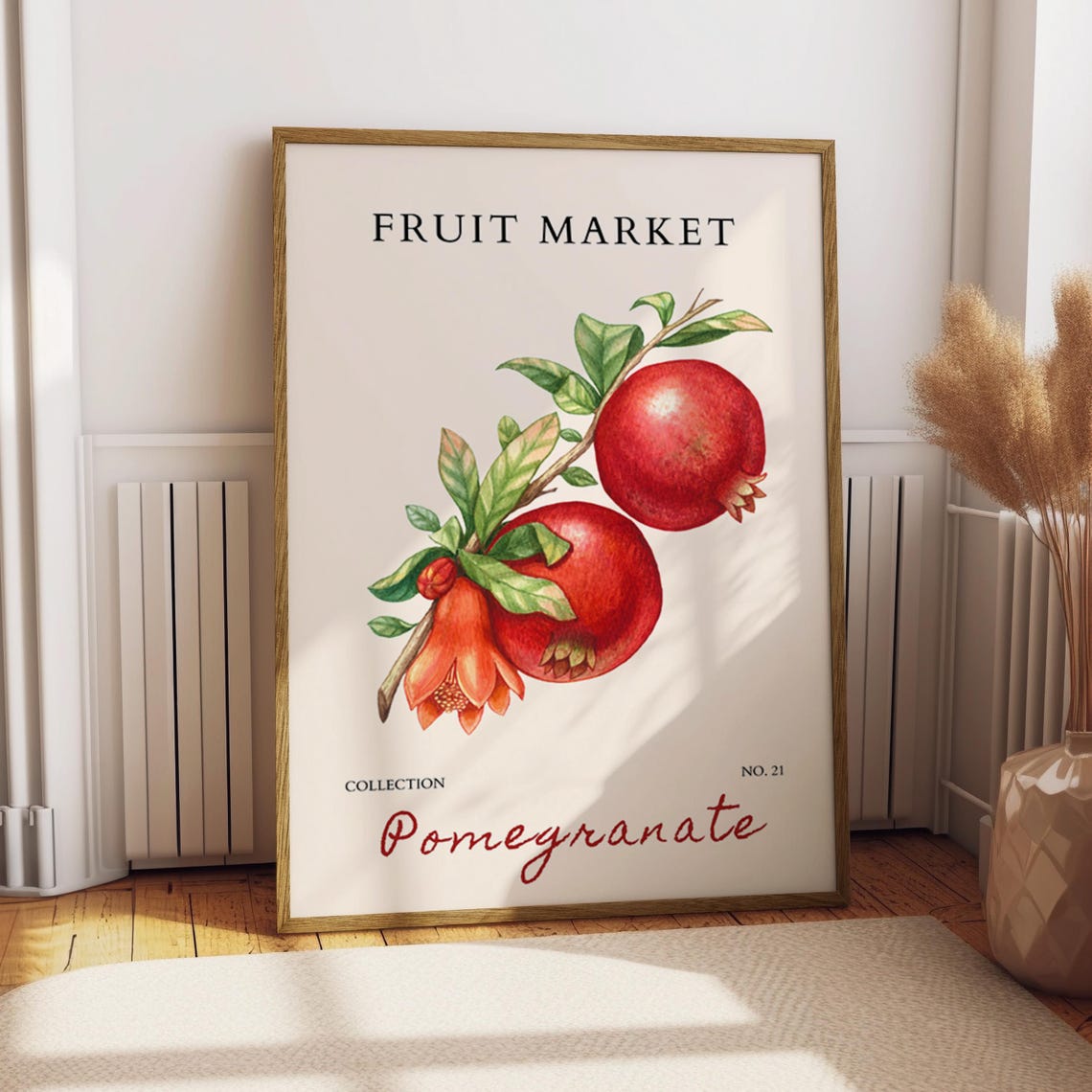Pomegranate Watercolor Fruit Market Collection No. 21 Kitchen Poster