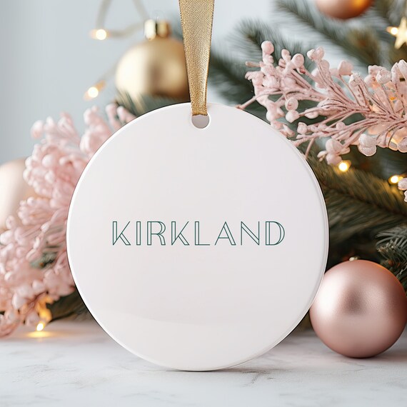 Kirkland Minimalist Lettering Christmas Tree Ornament Poster