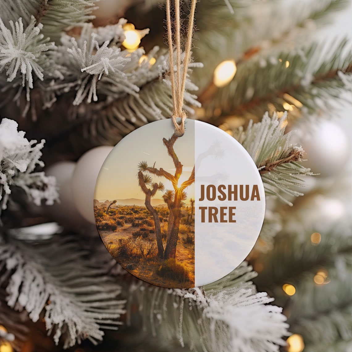 Joshua Tree Sunset Desert Photo Christmas Travel Keepsake Poster