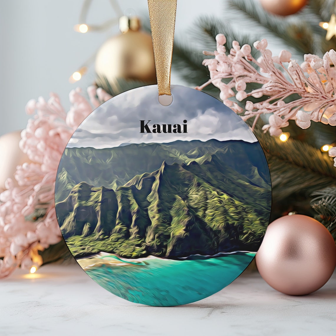 Kauai Hawaii Emerald Cliffs Turquoise Ocean Tropical Island Poster