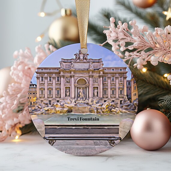 Trevi Fountain Rome Christmas Ornament Holiday Keepsake Print