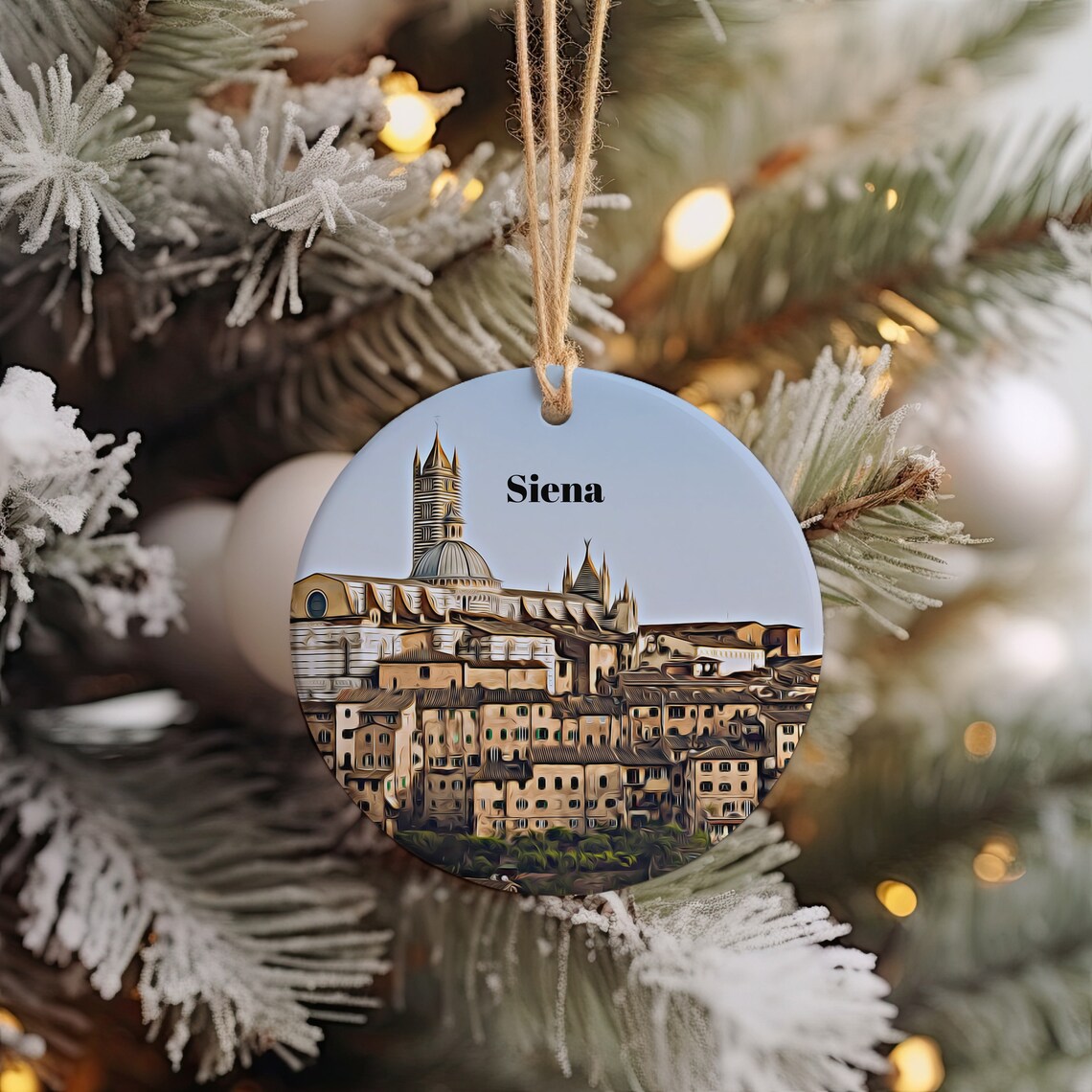 Siena Italy Cathedral Cityscape Christmas Ornament Keepsake Gift Poster