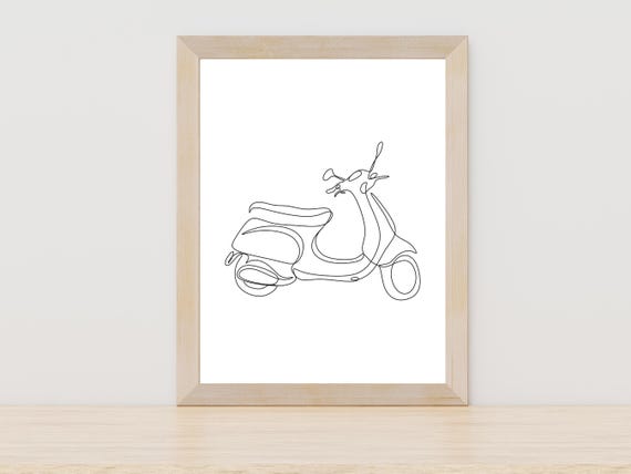 Moped Line Art