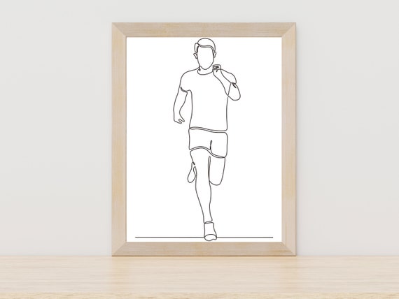 Minimalist Running Line Art Runner Line Art Run Wall Art Print Sport Minimalist Abstract Print Jogging Art Running Print Wall Art Running