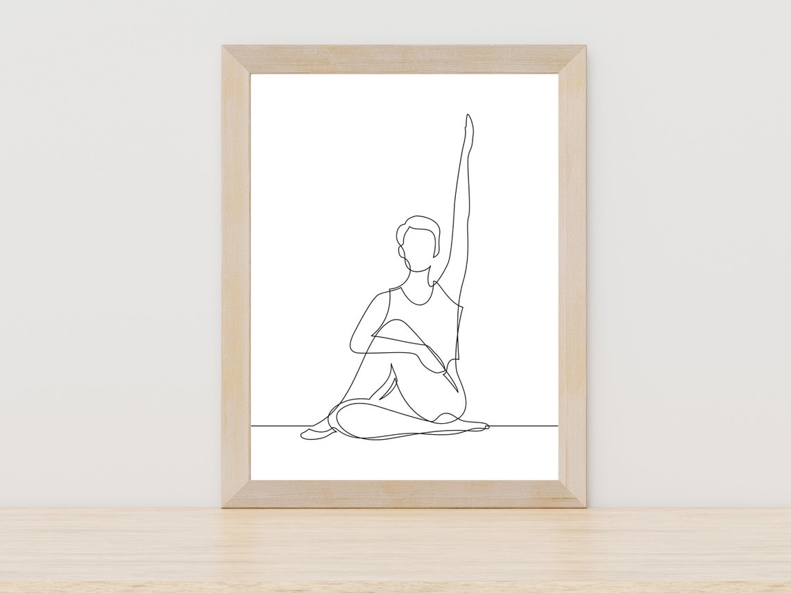 Yoga Line Art Yoga Art Yoga Pose Print Female Print Yoga Poster One Line Drawing Yoga Abstract Print Yoga Print Female Yoga Pose Art