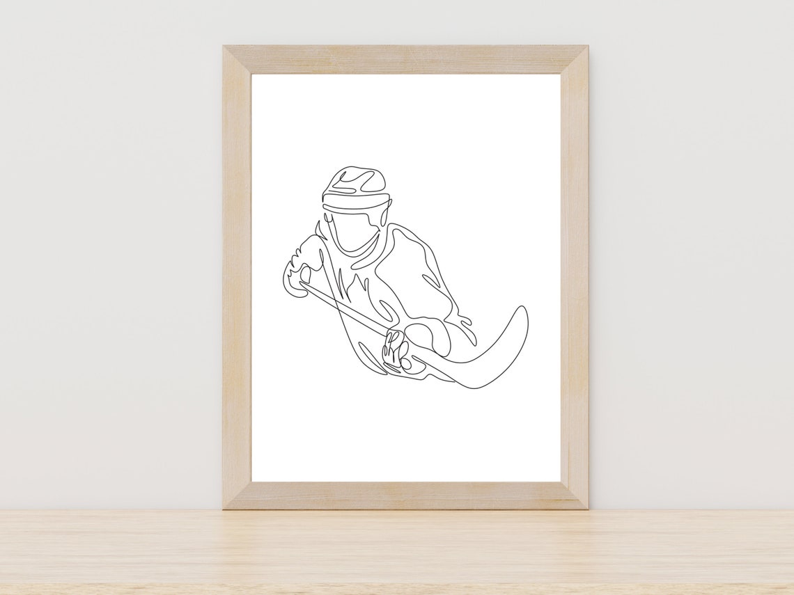 Hockey Line Art Hockey Wall Art Print Minimalist Sport Abstract Print Hockey Lover Gift Hockey Sport Print Hockey Player Art Hockey Gift Art