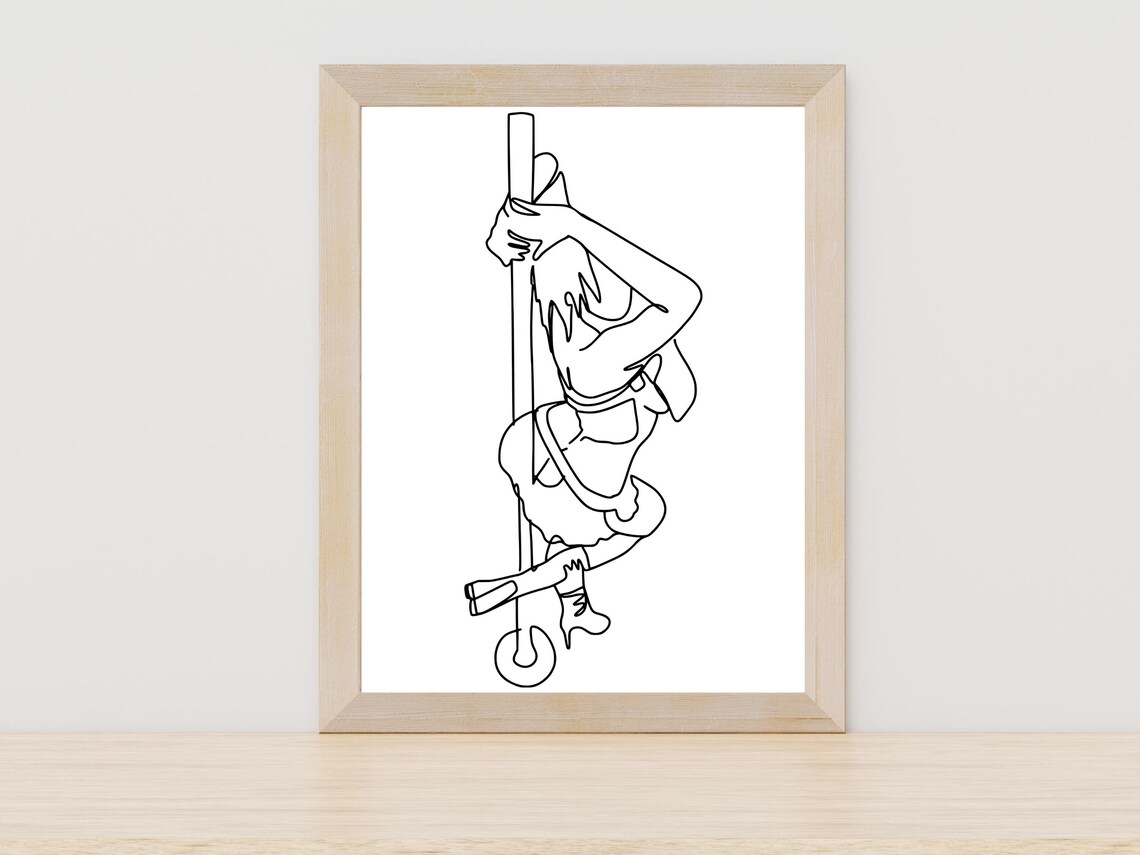 Pole Dancer Fitness Athlete Minimalist Line Art Strength Poster