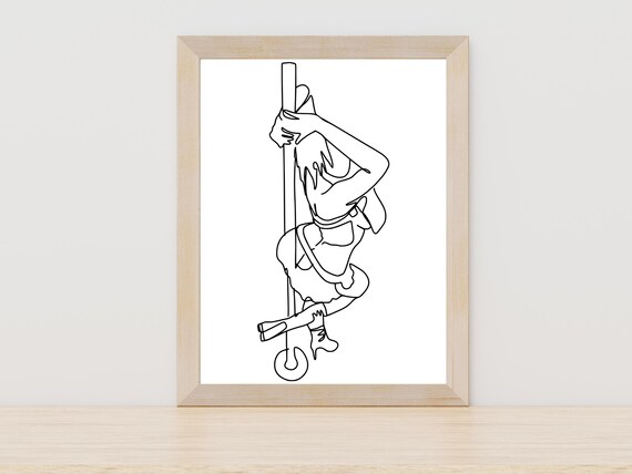 Pole Dancer Fitness Athlete Minimalist Line Art Strength Poster