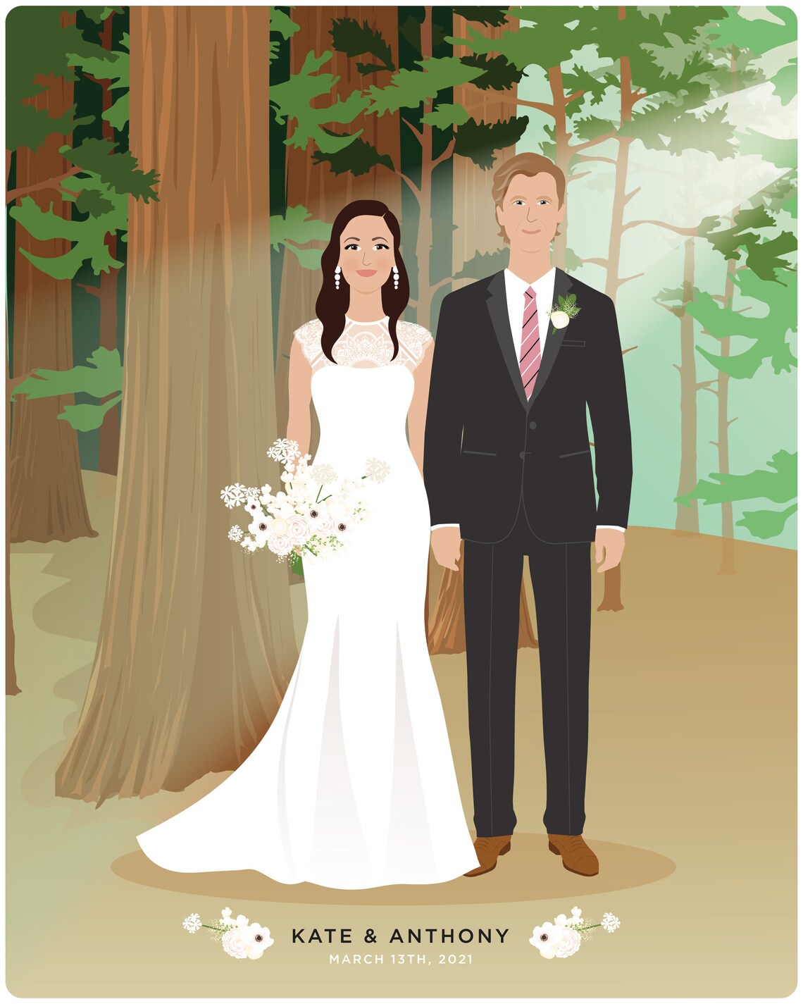 Wedding Portrait Personalized Wedding Gift - Image 2