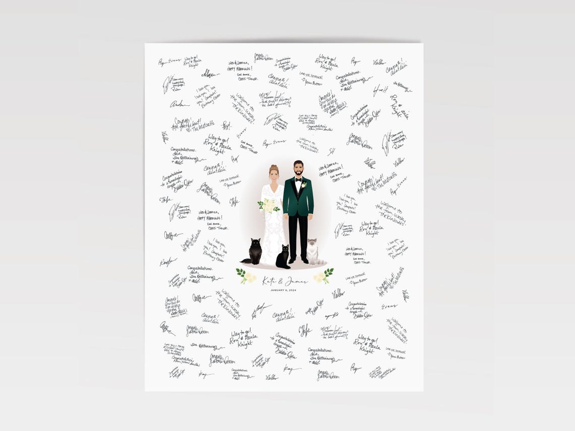 Wedding Guestbook Custom Portrait - Image 3