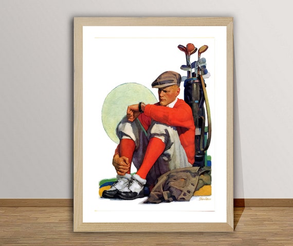 Golfer Kept Waiting Vintage Golf Poster Golf Sport Print Golf Lovers Poster Gift Idea Wall Decor
